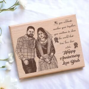 5x4 inch wooden photo engraving